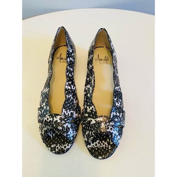NIB Amalfi by Rangoni Womens Size 7.5 Iside White/Black Slip On Flats Italy - Picture 6 of 11